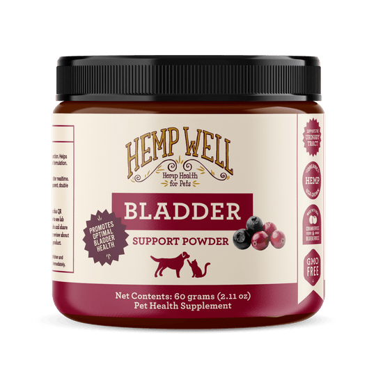 Bladder Support Powder for Dogs & Cats - Hemp Well bladder cat dog tag4 organic over 1,000,000 pets love Hemp Well