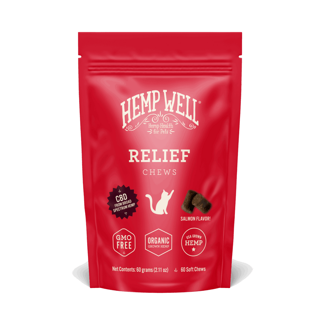 Relief (CBD) Cat Soft Chews - Hemp Well anxiety best CBD cat products calming