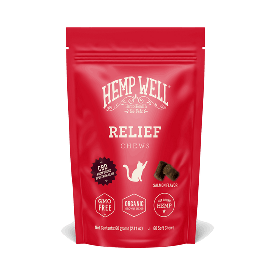 Relief (CBD) Cat Soft Chews - Hemp Well anxiety best CBD cat products calming