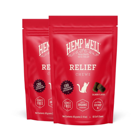 Relief (CBD) Cat Soft Chews - Hemp Well anxiety best CBD cat products calming