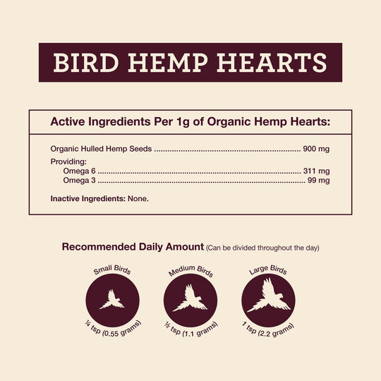 Bird Hemp Hearts - Hemp Well bird bird seed health