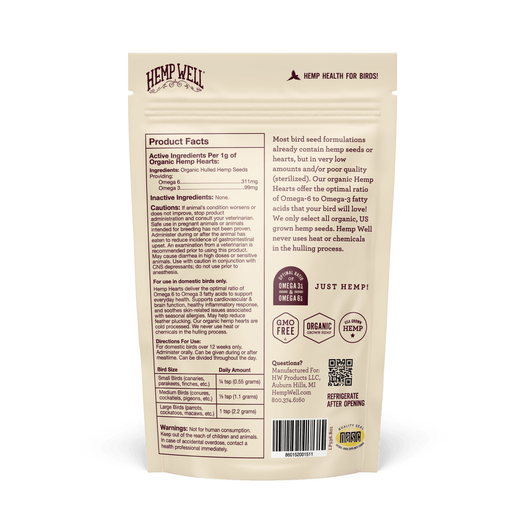 Bird Hemp Hearts - Hemp Well bird bird seed health