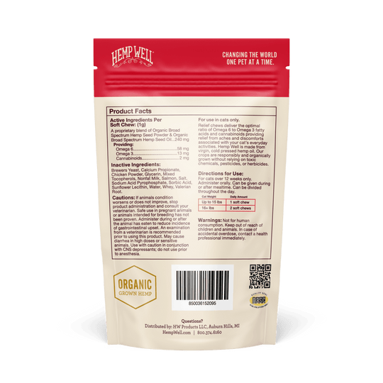 Relief (CBD) Cat Soft Chews - Hemp Well anxiety best CBD cat products calming