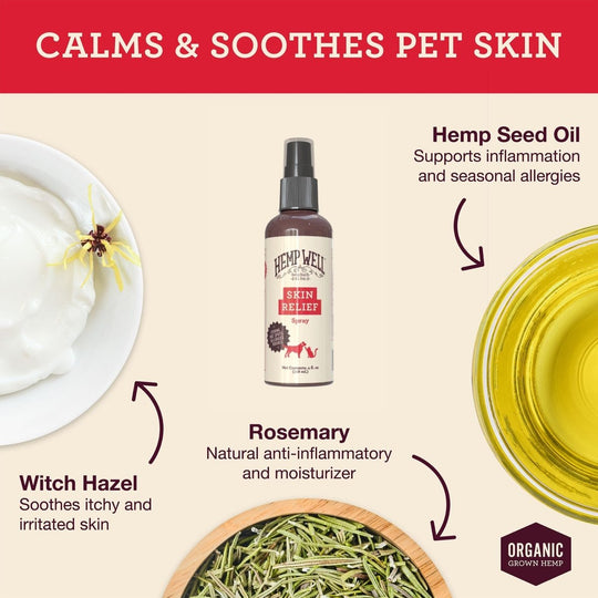 Skin & Itch Relief Spray - Hemp Well cat dog skin