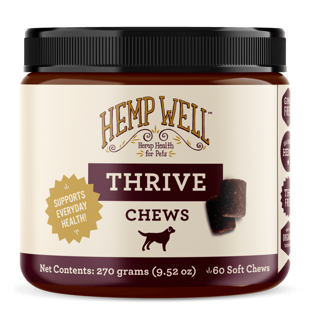Organic Thrive Dog Soft Chews for Skin Health - Hemp Well dog dog treats hemp
