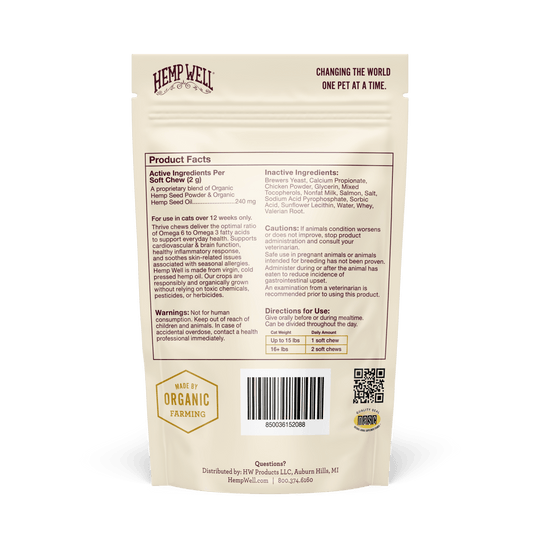 Nourish your pup with Thrive Dog Soft Chews. Packed with essential nutrients for a healthy, happy dog.